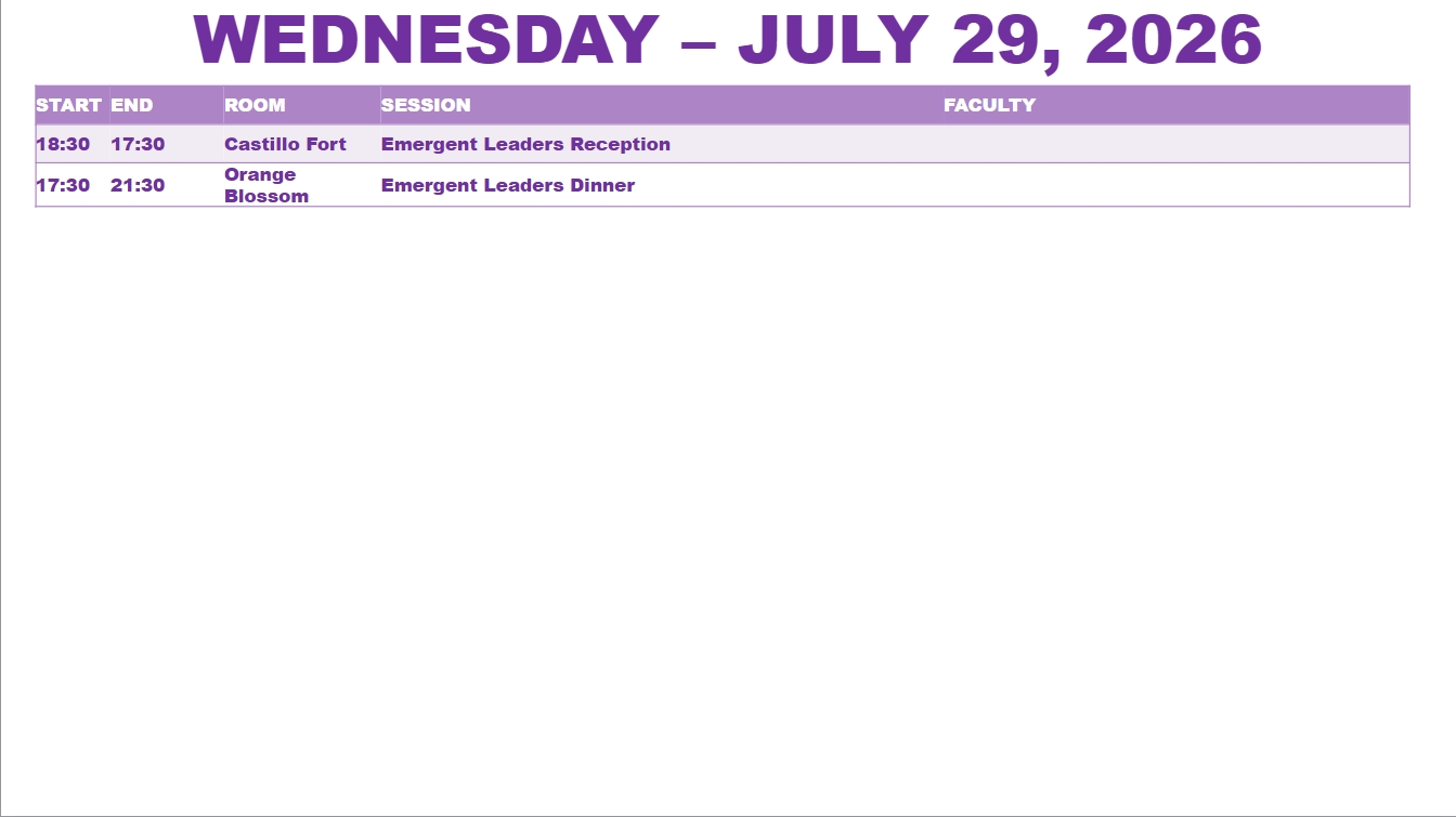 Wednesday, July 29, 2026