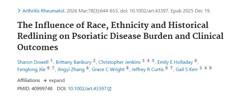The Influence of Race, Ethnicity and Historical Redlining on Psoriatic Disease Burden and Clinical Outcomes